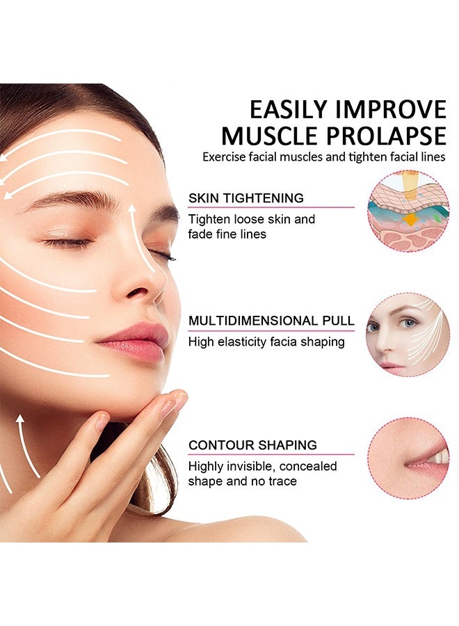 إيلهو شريط للوجه، شرائط مرنة جدًا مضادة للتجاعيد، شرائط رفع الوجه غير مرئية لشد الذقن المزدوج والتجاعيد الوجهية، رقع رفع للرقبة والعين بشكل حرف V مقاومة للماء، 60 قطعة - Image 2